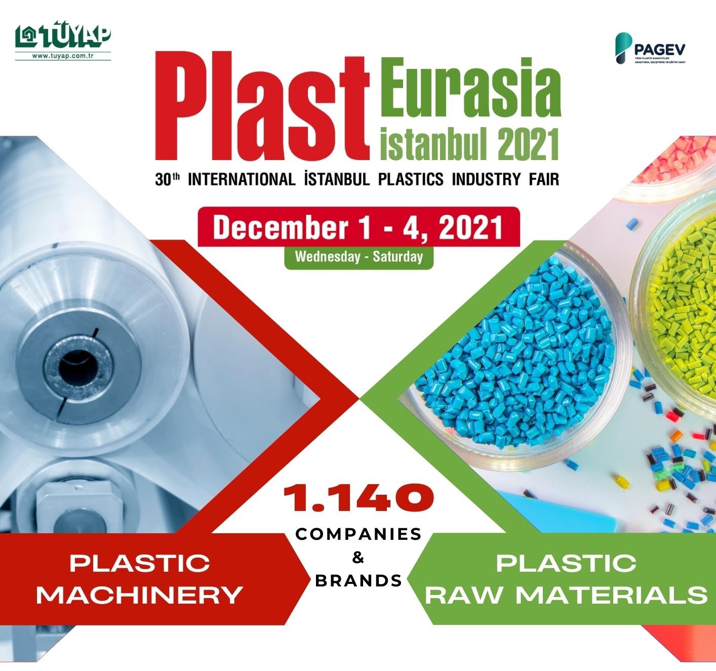 Plast Eurasia 2021， 12月1-4日，我公司展位號：1430C